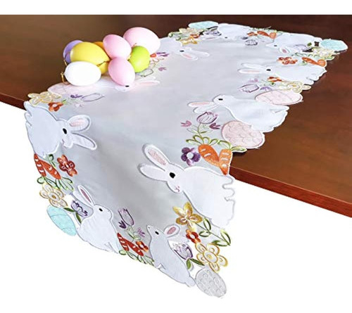 Granddeco Camino De Mesa Con Huevos De Pascua De Primavera, 