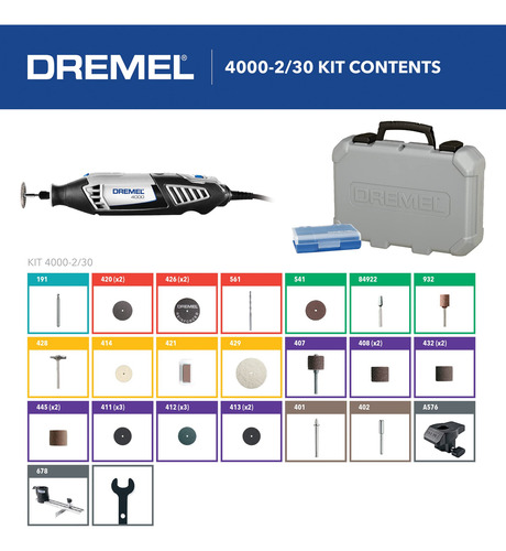 Kit De Herramientas Rotativas Dremel 4000-2/30 De Velocidad