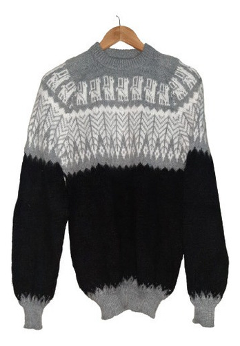 Pullover Sweater De Llama Alpaca Clásico Unisex Hojitas