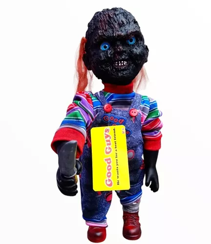 Muñeco Chucky Con Luz Y Sonido Cara Quemada Multicolor