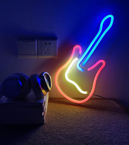 Señal De Neón De Guitarra Para Dormitorio Decoración De Guit