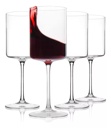 Rakle Juego de 4 copas de vino de tallo largo rojo de 16.5 onzas para vino  tinto y blanco, juego de …Ver más Rakle Juego de 4 copas de vino de tallo