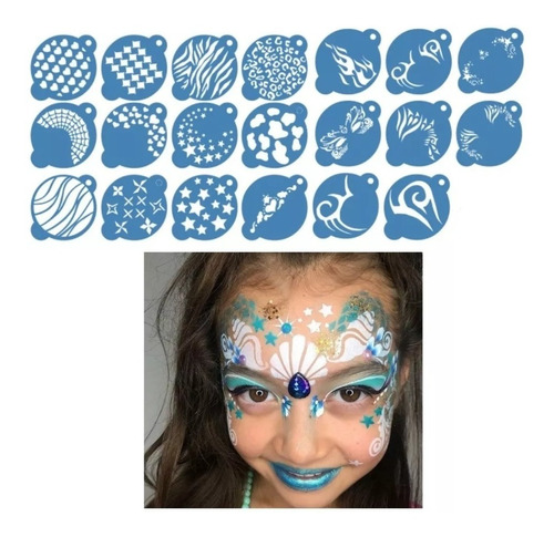 Stencil Maquillaje Artistico Infantil 10cm 20 Plantillas K28 | MercadoLibre