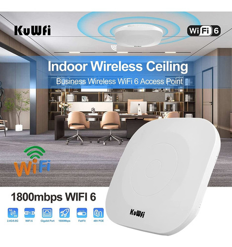 Wifi 6 Access Point, Kuwfi Wireless Ceiling Ap Router With 4
