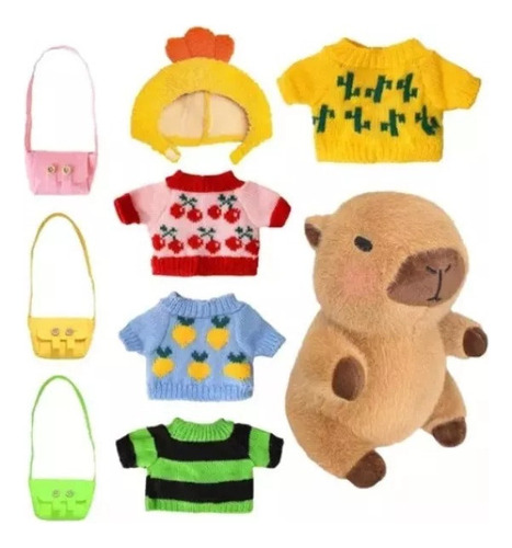 Peluche Capybara Con 9 Accesorios