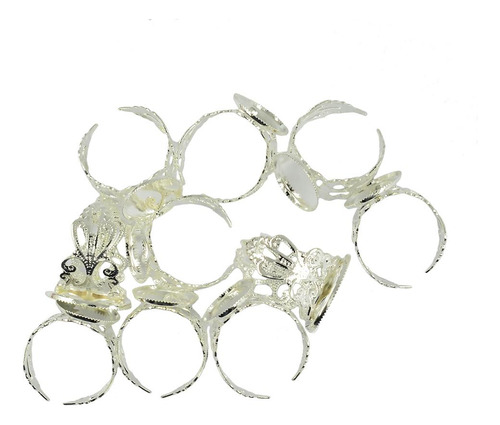 2x 10 Piezas De Latón Hueco Filigrana Flor Ovalada