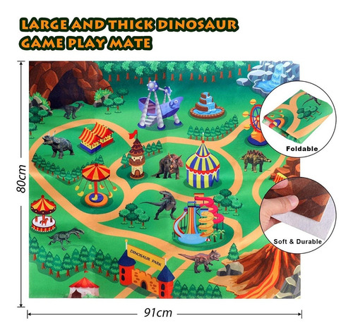 Imagen 4 de 7 de Juguete Dinosaurio Para Niños Con Mapa Y Árbol 9 Pzas