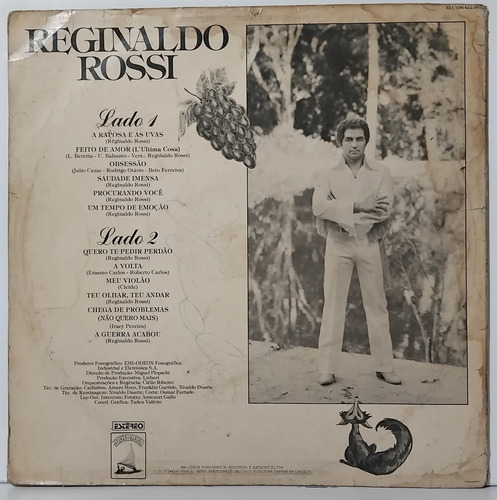 Lp - Reginaldo Rossi - A Raposa E As Uvas - 1982 - Vinil (Usado)