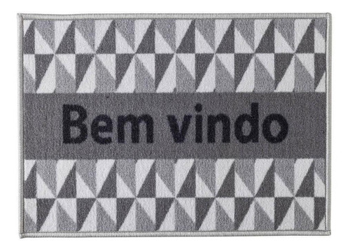 Capacho Decorativo Corttex Color Art Bem Vindo Cinza