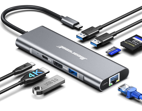 Hiearcool Usb C Hub Ethernet,4k@60 Usb C A B09t9pxw35_030424