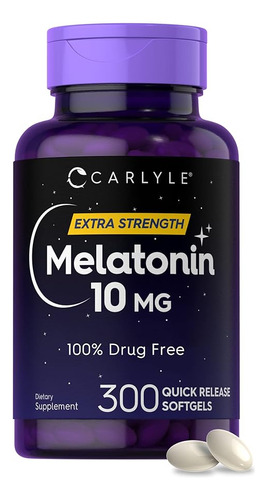 Melatonina 10 Mg 300 Capsulas Blandas Carlyle
