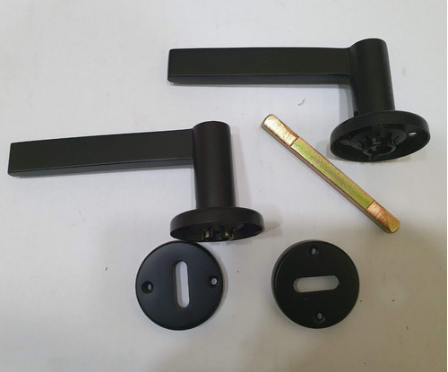 Imagen 7 de 9 de Manija Picaporte Doble Aqua 4220 Bronce Negro C/bocallaves