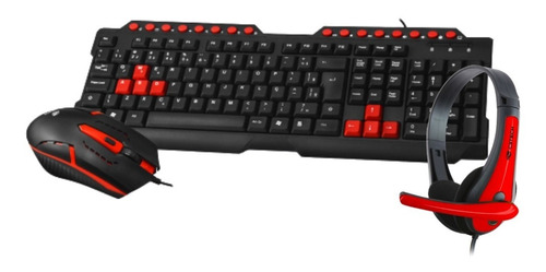 Kit Gamer C3tech Teclado E Mouse Gk-20bk Headset Ph-30bk