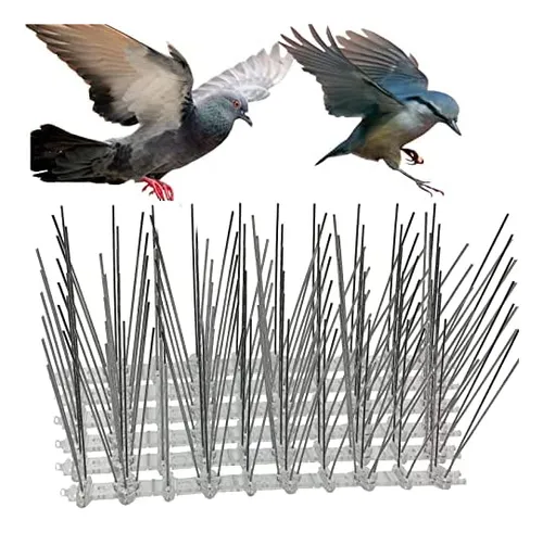 Pinchos Para Pájaros, Acero Inoxidable Flexible Con Base De 