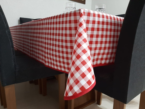 Imagem 2 de 4 de Toalha Para Mesa 4 Lugares Quadrada 1,50 X 1,50 Xadrez