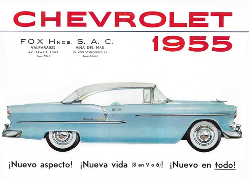 Carteles Cuadros Decorativos Chevrolet 55 Publicidad