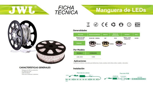 Imagen 7 de 10 de Manguera Led 25 Mts (5050) Luz Blanca Para Exterior