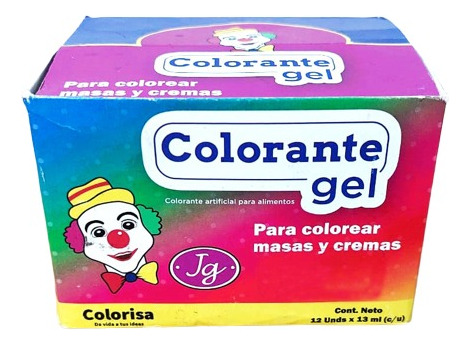 Colorante En Gel Payasito Caja 12 Und 13ml 