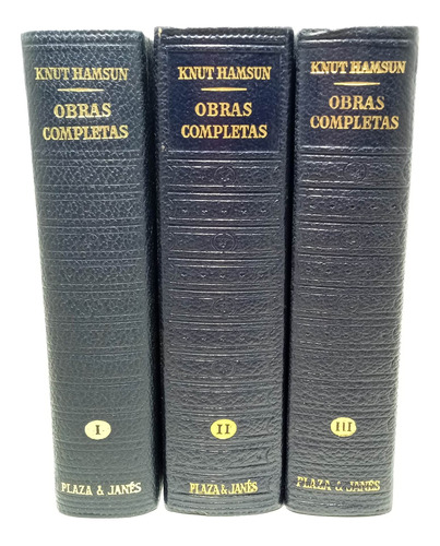 Knut Hamsun - Obras Completas - 3 Tomos - 1969 - Plaza & Jan