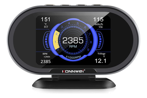 Konnwei Kw206 - Medidor Digital Obd2 Hud Todo En Uno Para Au