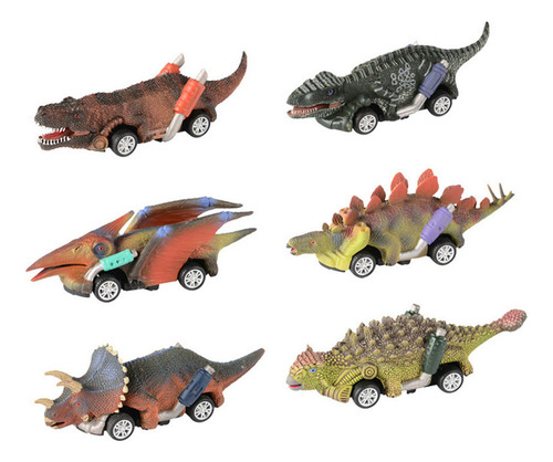 F Pull Back Dinosaur Cars Toys, Paquete De 6 Piezas De Dinos