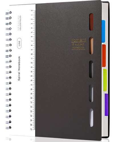 Cuaderno De 5 Materias De 8.5 X 11 Pulgadas, Con Divisiones