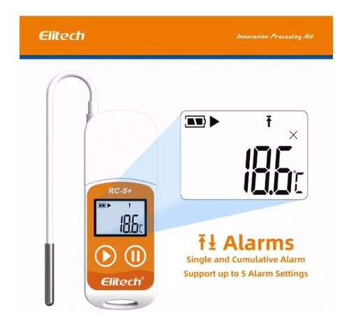 Data Logger De Temperatura Elitech Rc-5+ Te Sensor Externo