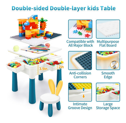 Mesa Didactica Con Juego De Bloques Trae Silla Para Niños