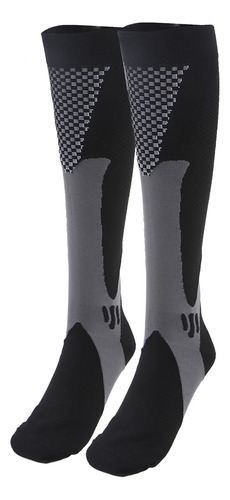 Calcetines De Compresión, 1 Par, Negros, Deportivos Largos,
