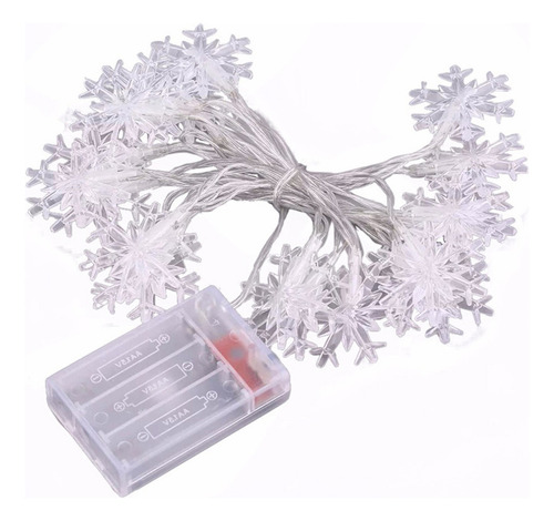 / Decoración Navideña Con Copos De Nieve De 10 M Y 80 Led