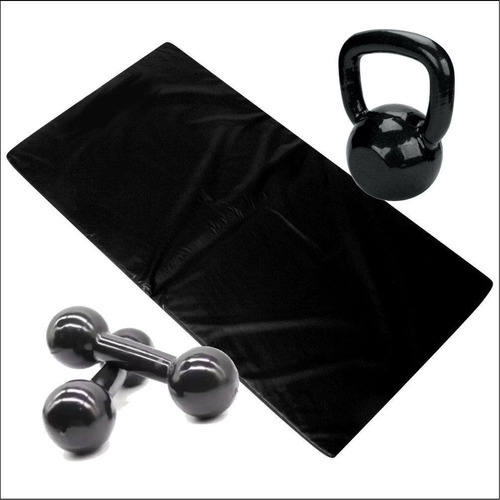 Kit Aeróbico Em Casa Colchonete + Halter 2 + Kettlebell