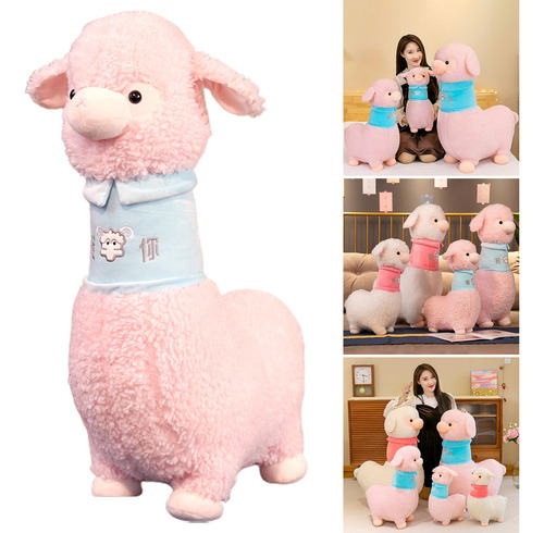 Juguete De Peluche De Alpaca, Muñeca De Juguete Rosa 100cm