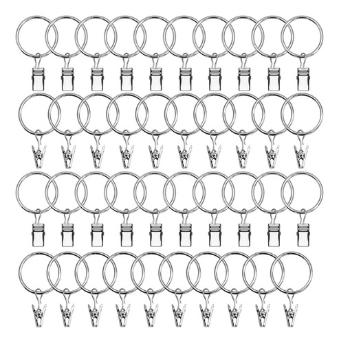 40 Anillos Para Cortinas Metal Clips Ganchos De Gorra, 25mm