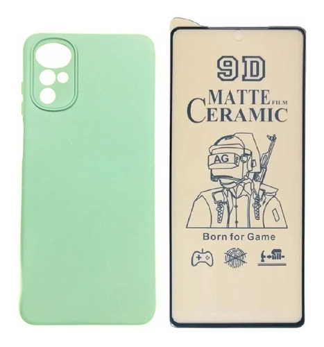 Forro Silicone Case Para Motorola G22 + Vidrio Cerámico