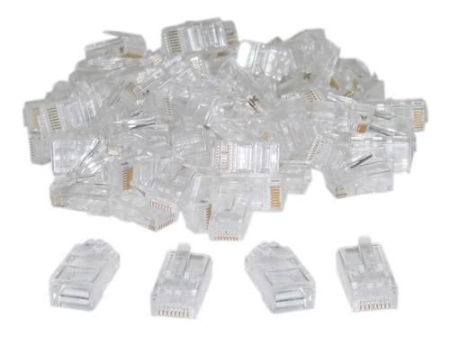 Imagen 5 de 8 de Pinza Crimpeadora + Pela Cable + 50 Fichas + Tester Rj45 Red