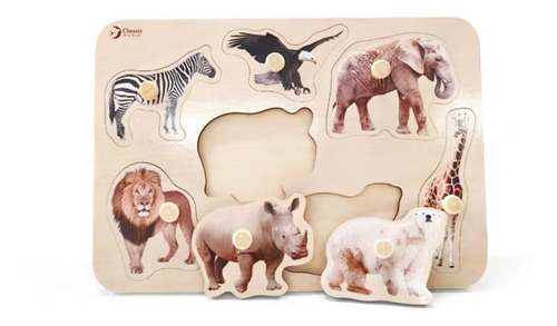 Puzzle Para Niños Animales Reales - Juego De Encaje Infantil