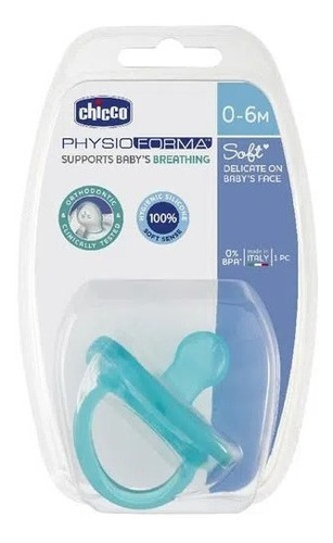 Chupete Physio Soft Silicona Chicco 3 Tamaños A Eleccion! Color Celeste Período De Edad 0-6 Meses