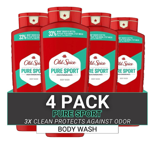 Gel De Baño Old Spice High Endurance Pure Sport 700 Ml X4