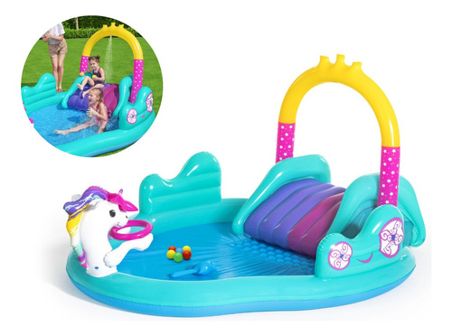 Pileta Inflable Unicornio Tobogan Playcenter Bestway 53097