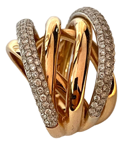 Anel I Do Overlapping Em Ouro Rose 18k (Usado)