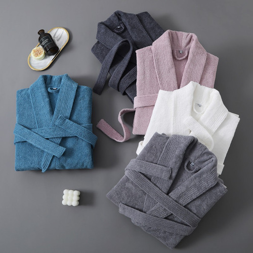 Bata De Algodón Y Rizo, Bata De Baño, Kimono Para Hombre Y M