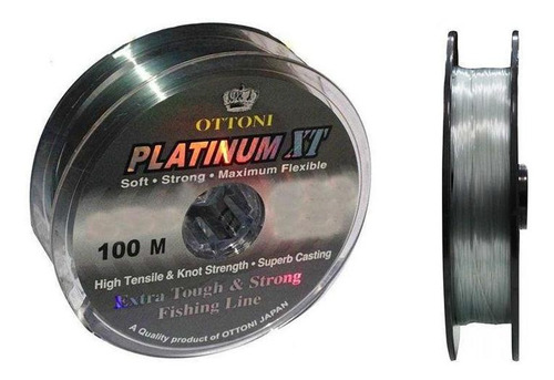 Linha Monofilamento Platinum Xt 0,35mm 34,3lbs/15,6kg 100 M