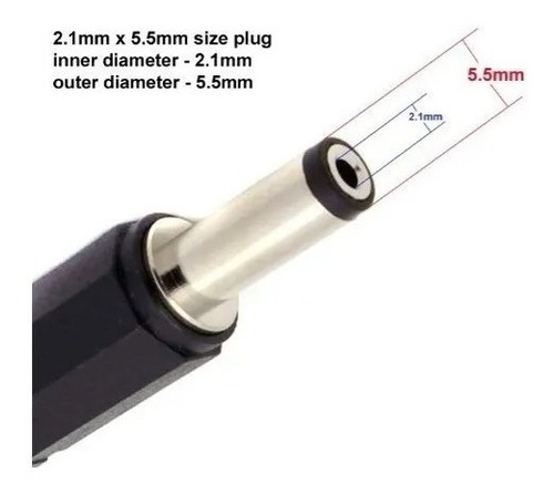 Imagen 2 de 2 de Cable Usb A 2.0 Macho Plug Dc 2,1mm X 5,5mm 60cm