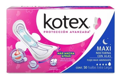 Kotex Maxi Toallas Femeninas 50 Pzas