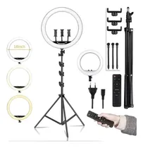 Comprar Aro De Luz Led 45 Cm18  3 Soportes De Celular Y Tripode 2.1m