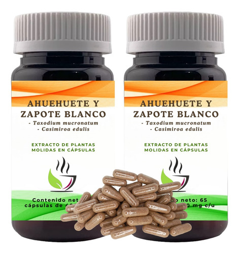 2 Té De Hierbas Ahuehuete Y Zapote Blanco Frasco Con 65 Pzs