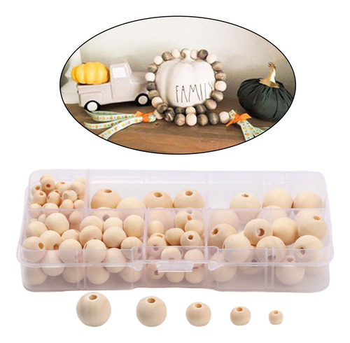 * Perlas De Madera Sueltas 300x Craft 14/12/10/6 / 8mm Juego