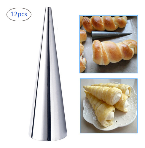 Cono De Acero Inoxidable Para Hornear En Espiral, 12 Unidade