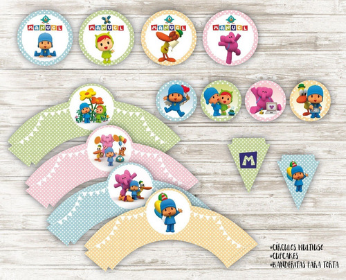Kit Imprimible Pocoyo - Textos Personalizados