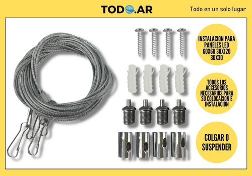 Paneles Led 120 X 30 Para Embutir Frío +2 Kits De Suspensión